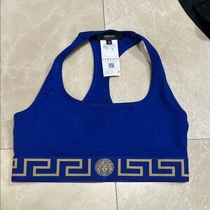 Versace Royal Blue Bra with Gold Detailing